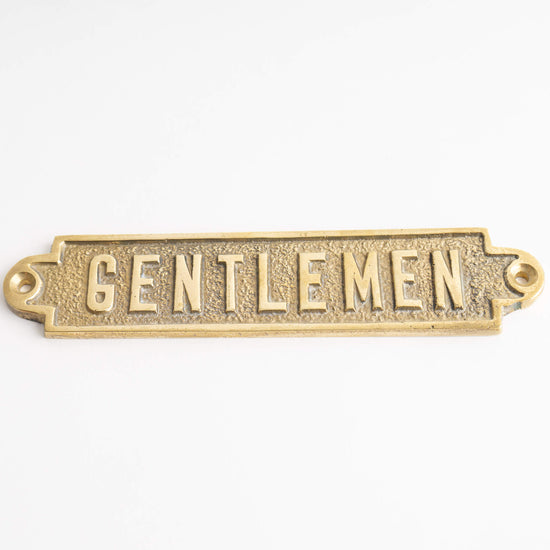 Vintage brass gentlemen bar sign 