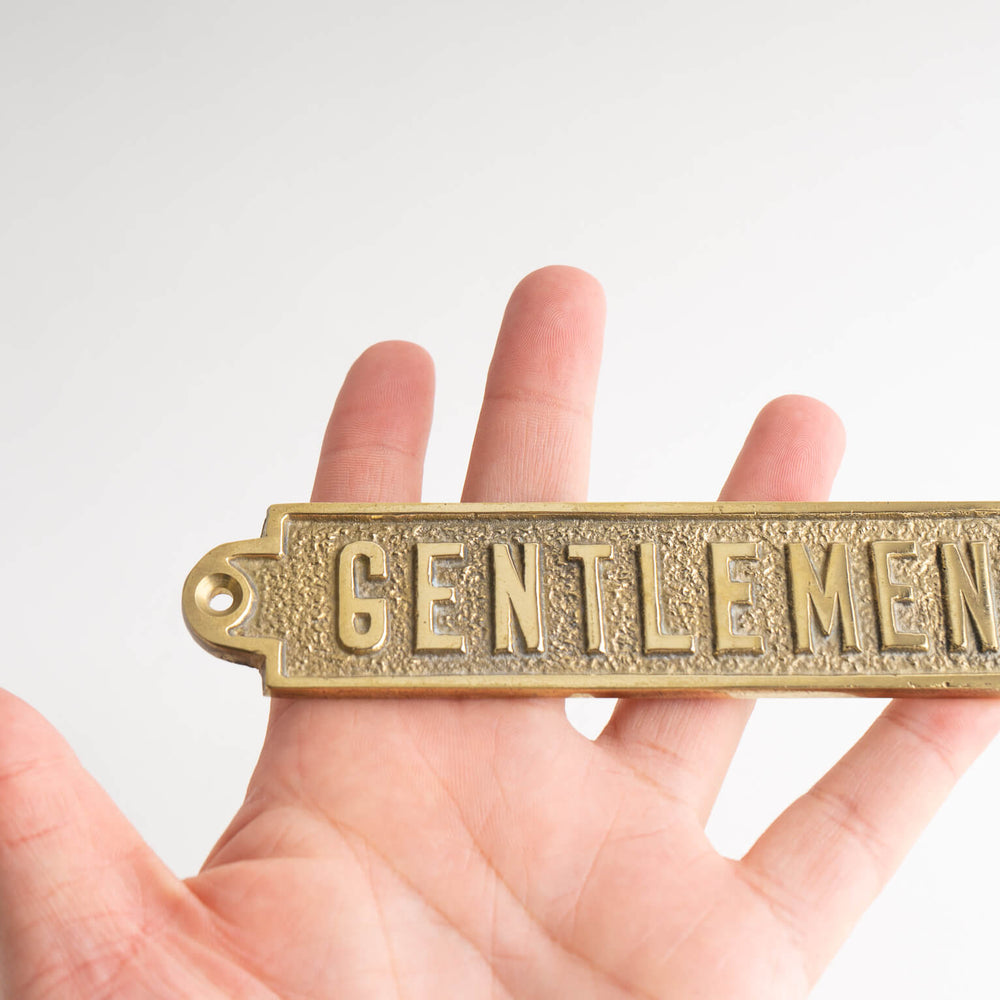 
                      
                        Vintage brass gentlemen hanging sign
                      
                    