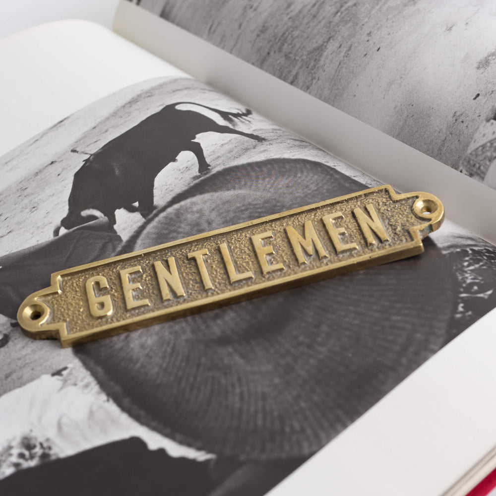 
                      
                        Vintage brass gentlemen hanging sign
                      
                    