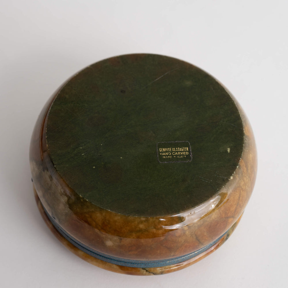 
                      
                        Vintage Round Italian Alabaster Jewelry Box
                      
                    