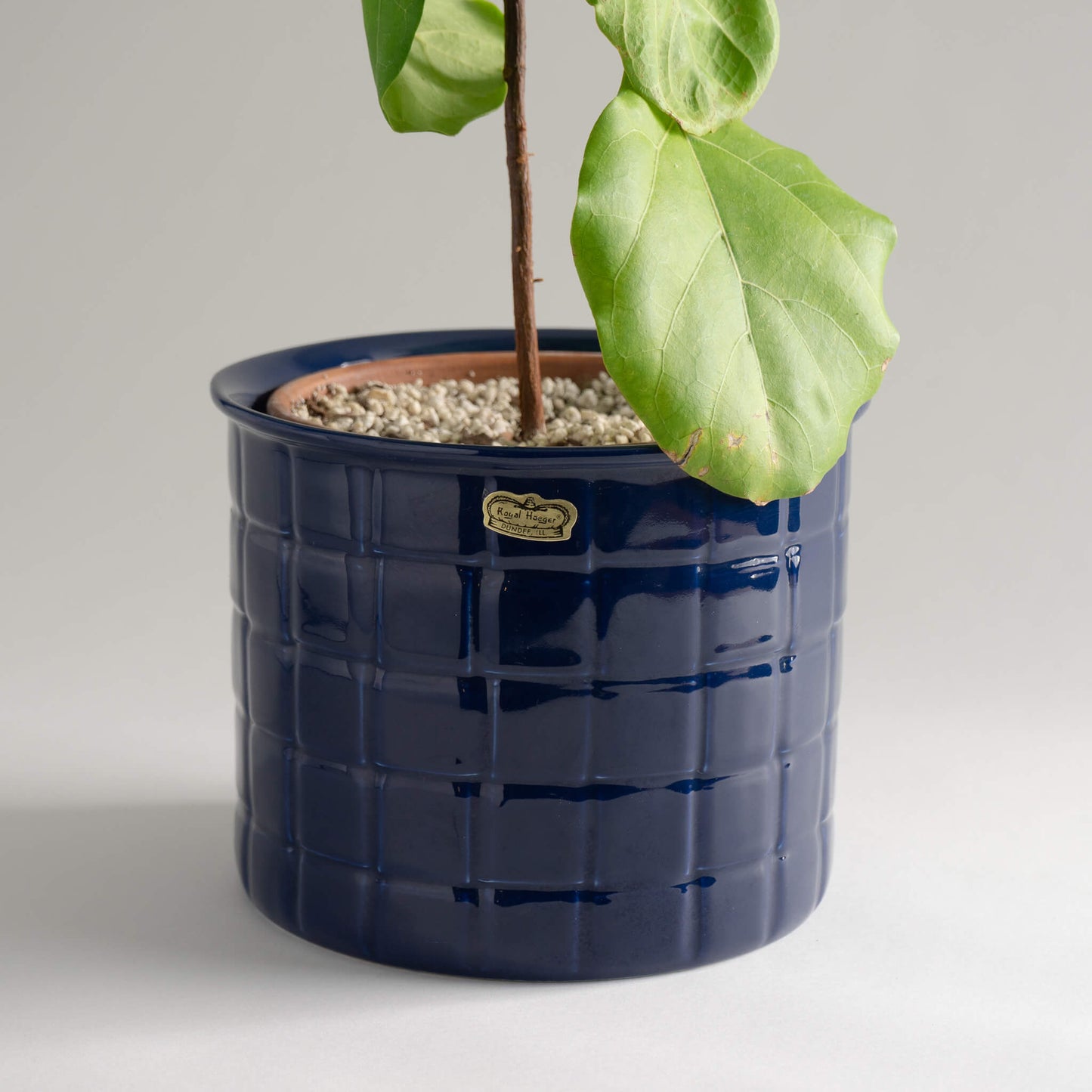 navy succulent pot Vintage Navy Blue Haeger Checkered Planter Cachepot – The Vintage Advisor