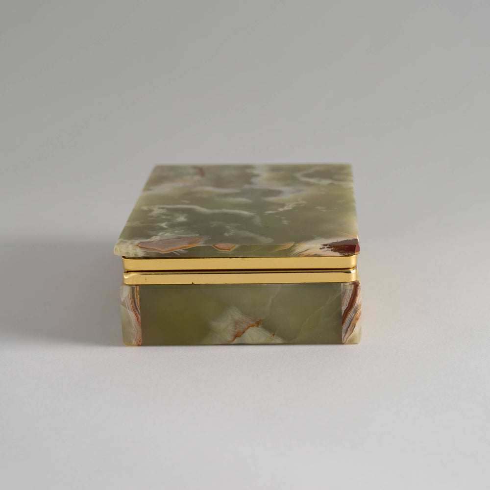 
                      
                        Vintage Green Italian Onyx Stone Jewelry Box
                      
                    