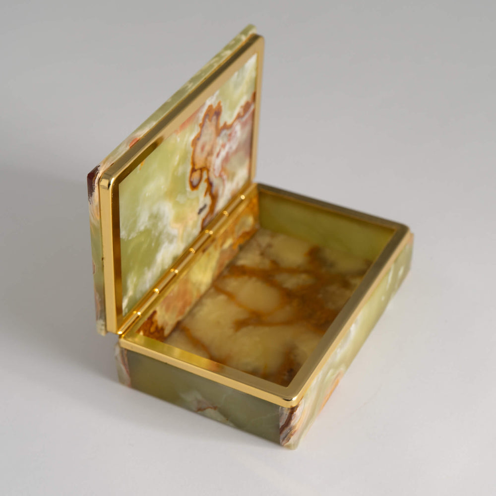 
                      
                        Vintage Green Italian Onyx Stone Jewelry Box
                      
                    