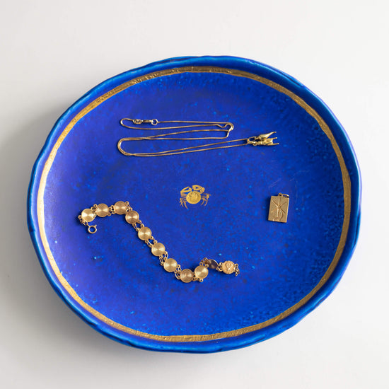 Blue and Gold Cancer Zodiac Catchall  - Astrology Gift