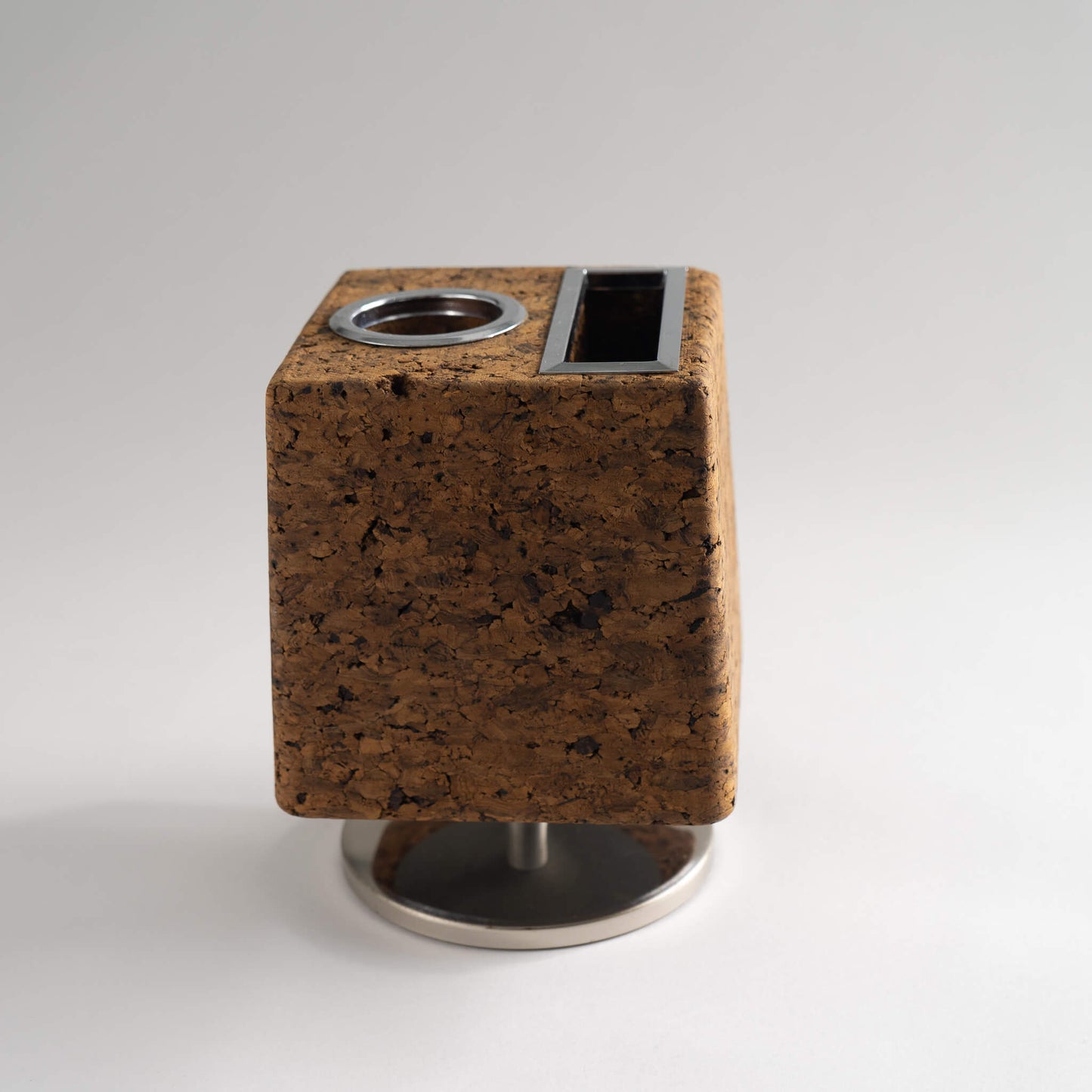 Vintage Park Sherman Rotating Cork and Chrome Pen Organizer - Desk Decor 