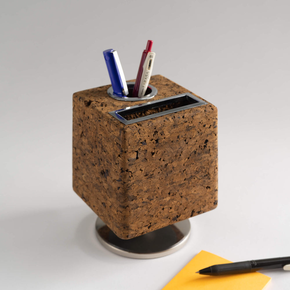 
                  
                    Vintage Park Sherman Rotating Cork and Chrome Pen Organizer - Desk Decor 
                  
                