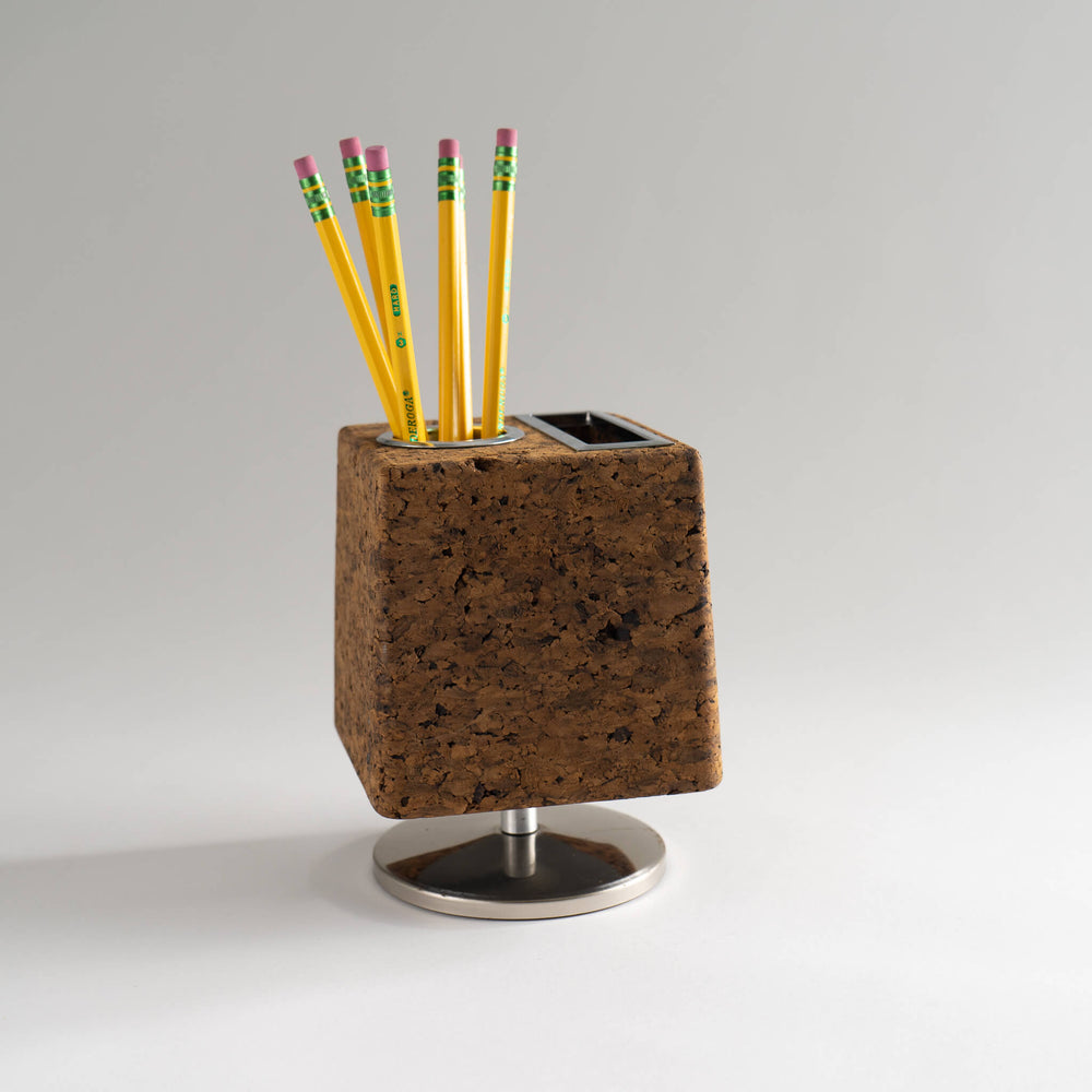 
                  
                    Vintage Park Sherman Rotating Cork and Chrome Pen Organizer - Desk Decor 
                  
                
