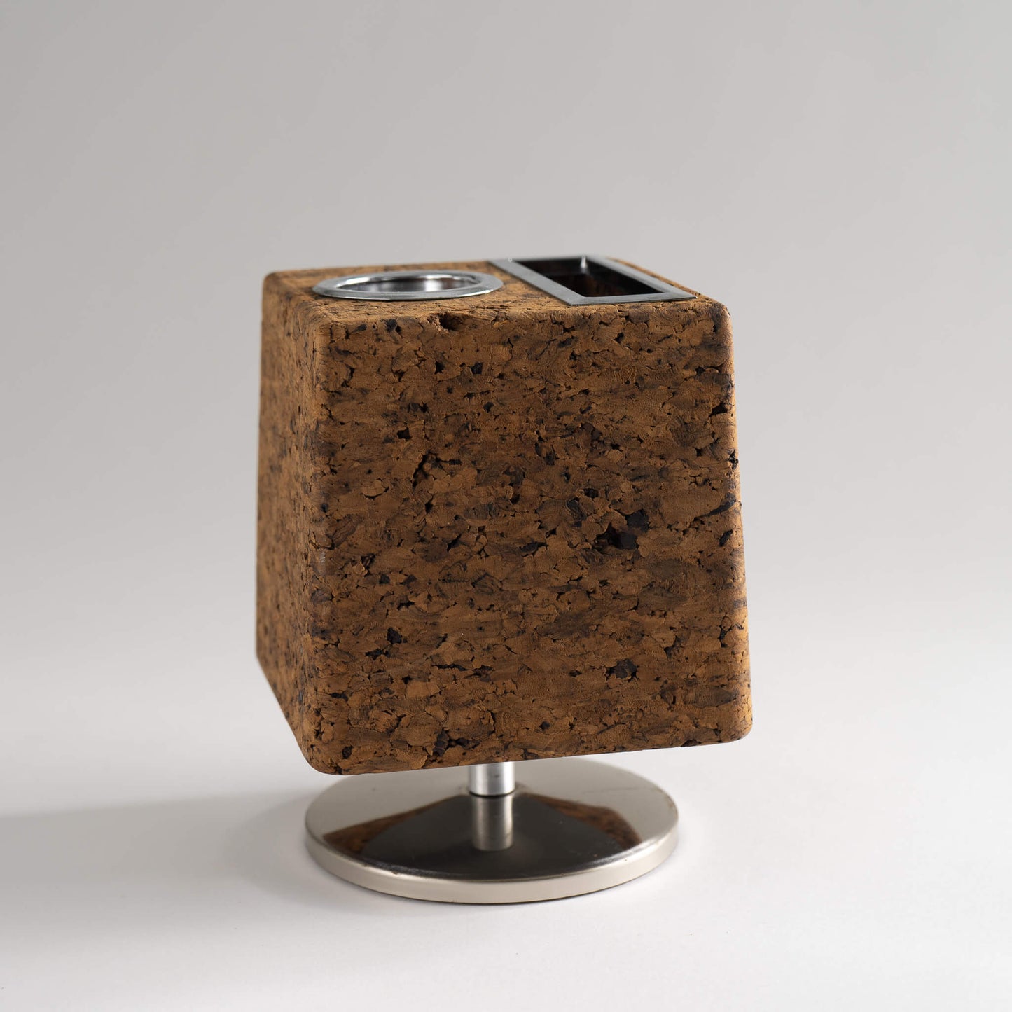 Vintage Park Sherman Rotating Cork and Chrome Pen Organizer - Desk Decor 
