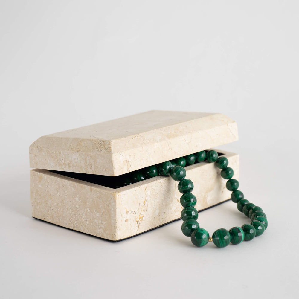 Vintage Tessellated Stone Lidded Jewelry Box